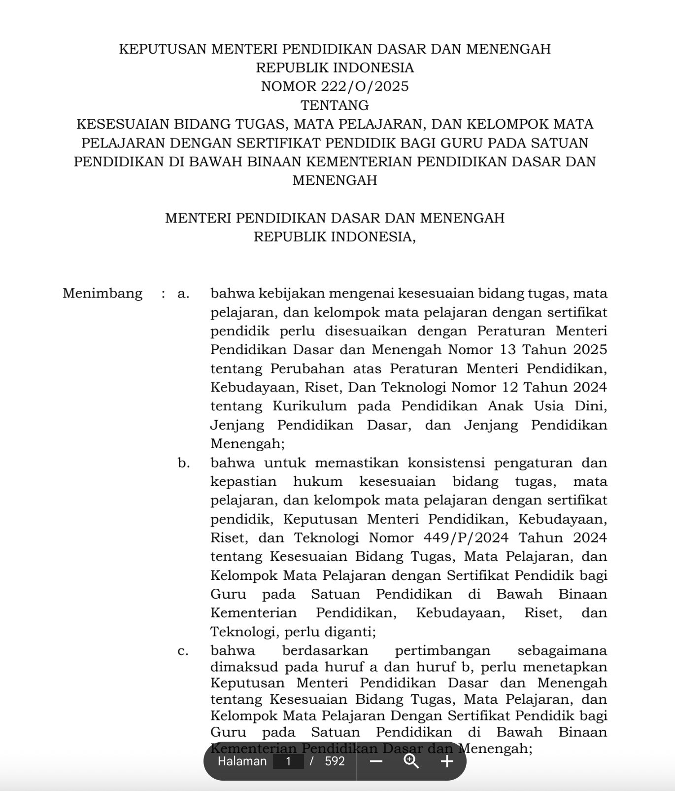 Download Kepmen Nomor 220/O/2025 Tentang Linearitas Kode Sertifikasi Guru dan Mata Pelajaran di Dapodik